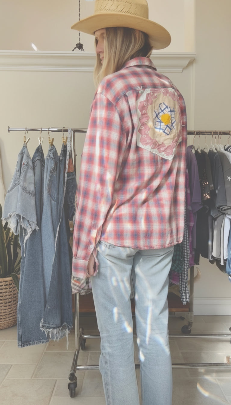 QUILTED FLANNEL - BRICK