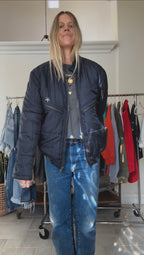 PUFFY BOMBER DOUBLE ZIP - NAVY