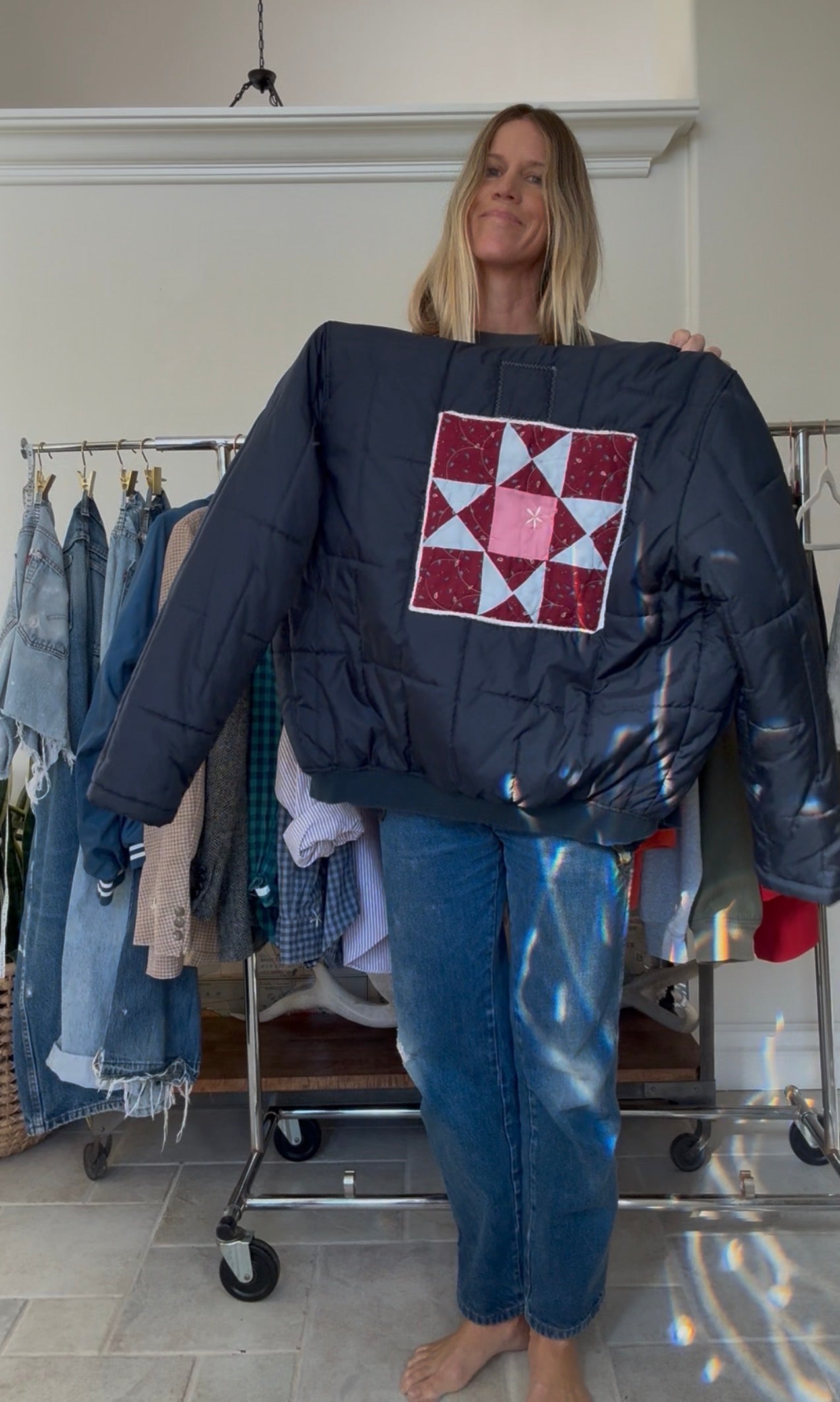 PUFFY BOMBER DOUBLE ZIP - NAVY