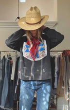 QUILTED CREW SWEATSHIRT - ROYAL