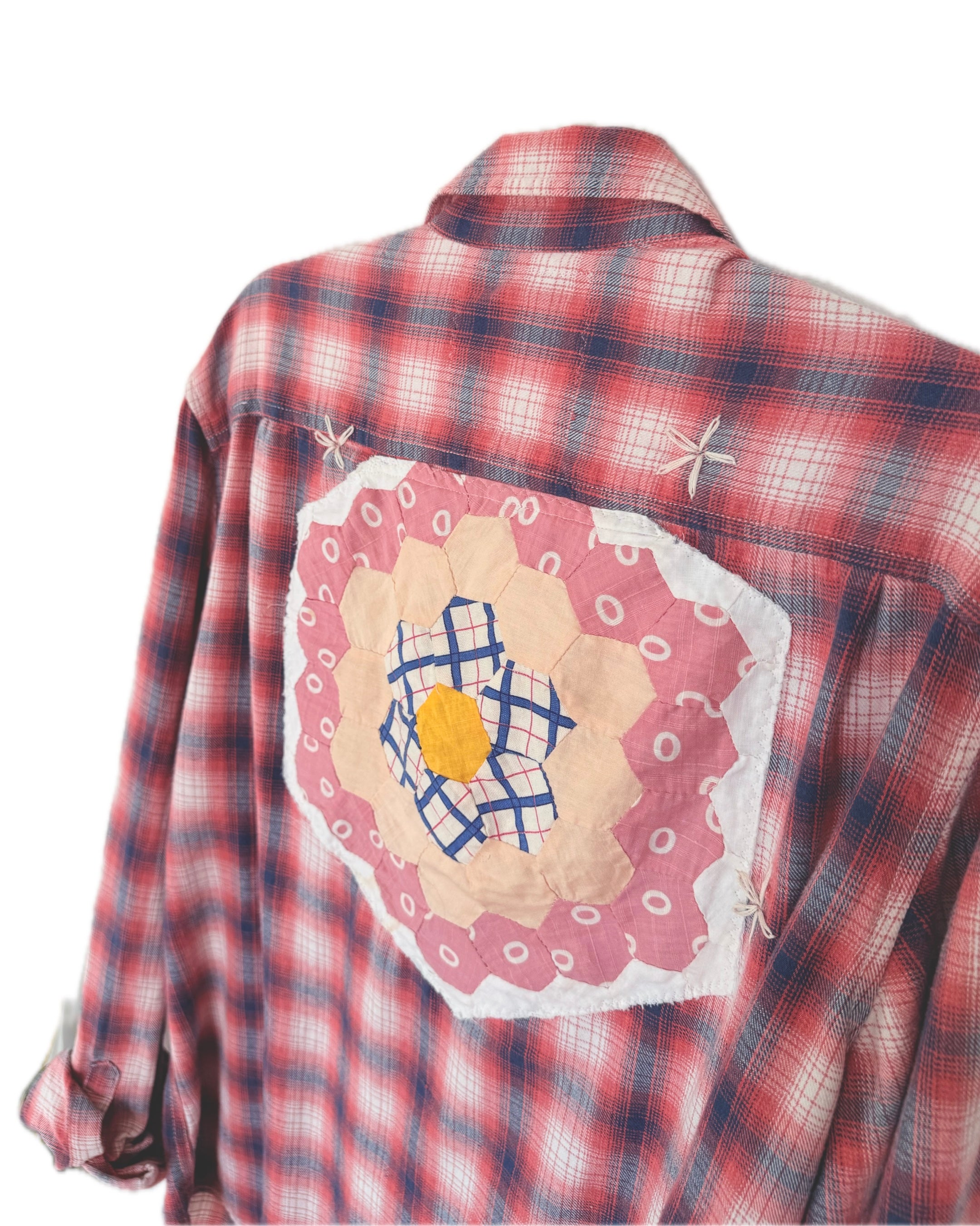 QUILTED FLANNEL - BRICK