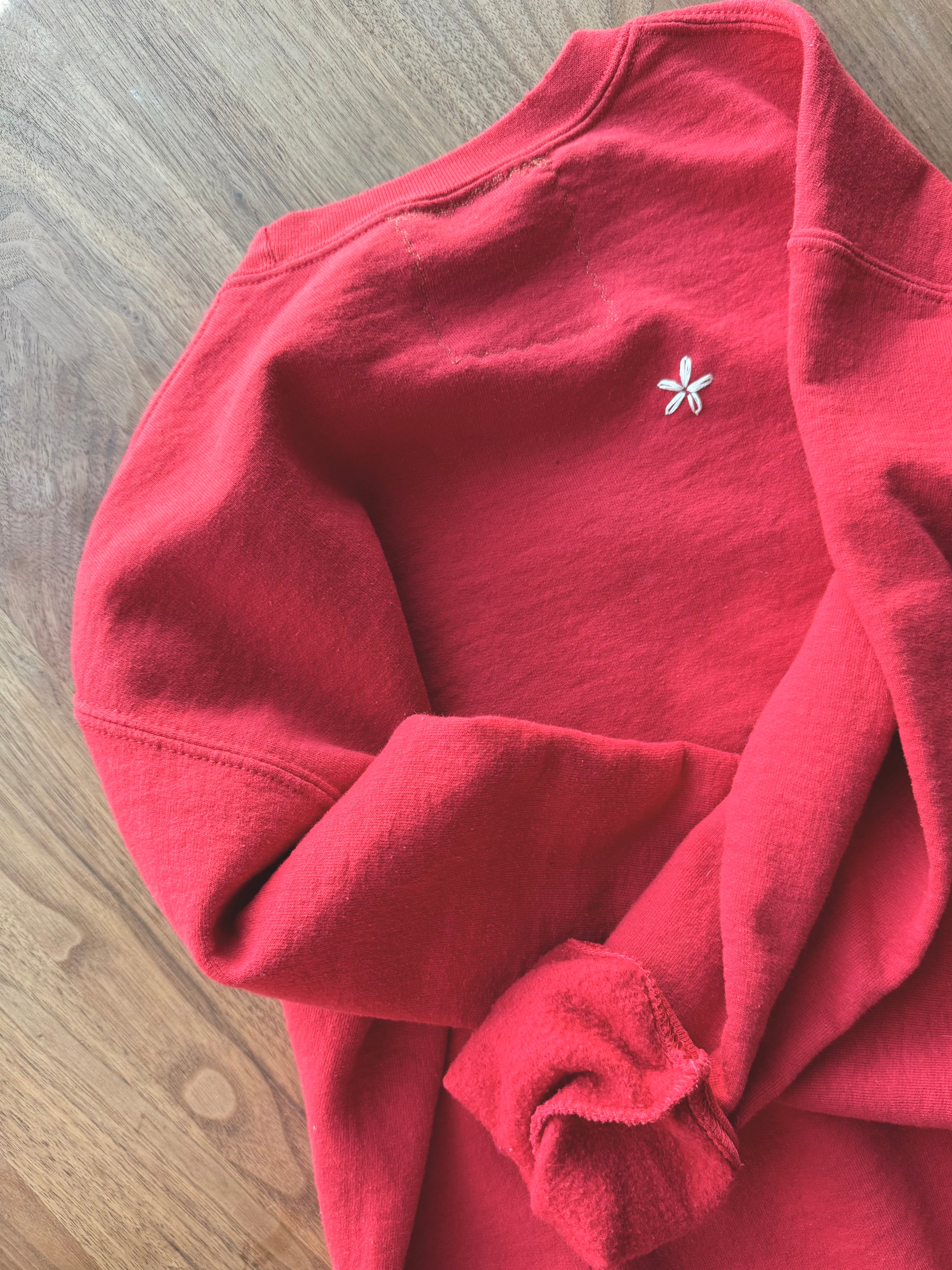 QUILTED HEART SWEATSHIRT - FIRE