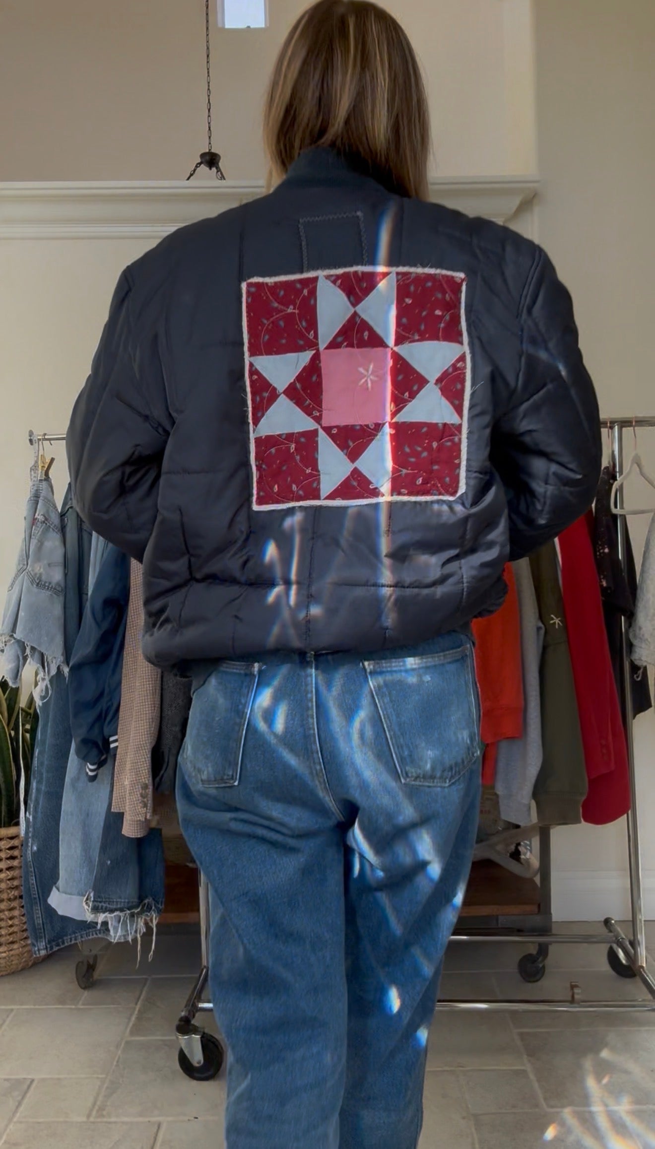 PUFFY BOMBER DOUBLE ZIP - NAVY