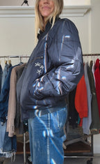 PUFFY BOMBER DOUBLE ZIP - NAVY